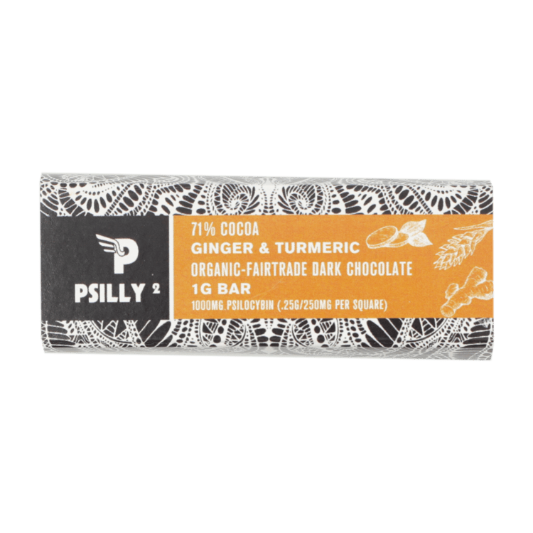 Psilly – Dark Chocolate Bar – Ginger & Turmeric Psilly – Dark Chocolate Bar – Ginger & Turmeric - Image 2
